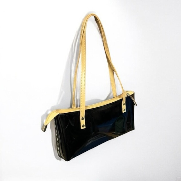 🌻Beijo Black Patent Studded Small Handbag Shoulder Bag Clutch - Picture 6 of 11